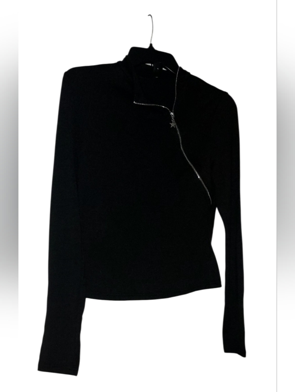 SHEIN Black Branded Star Zip Clothing